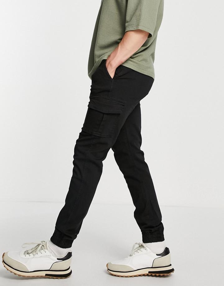 Bolongaro Trevor Skinny Fit Cargo Cuffed Pants-black