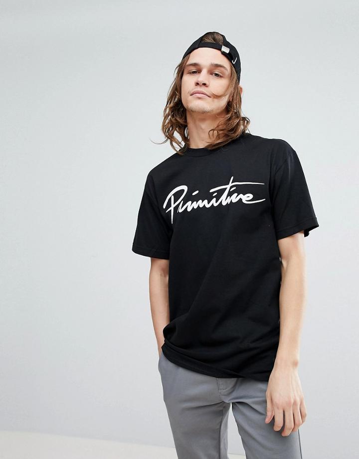 Primitive Script T-shirt In Black - Black