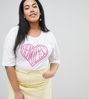 Chorus Plus Puff Print Boyfriend T-shirt - White