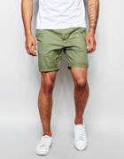 Asos Slim Chino Shorts In Light Green - Sea Spray