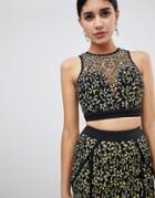 Rare Flower Lace Crop Top - Yellow