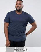 Asos Plus T-shirt In Navy - Blue