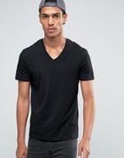 Celio V-neck T-shirt In Slim Fit - Black