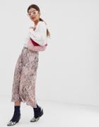 New Look Midi Skirt In Snake Print - Pink