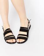 Blink Strap Sling Flat Sandals - Black