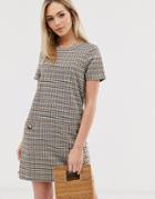 Brave Soul Baylea Shift Dress In Check-multi