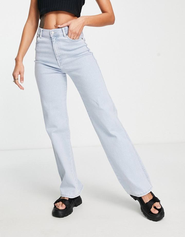 Dr Denim Moxy Straight Sky High Jeans In Light Wash Blue
