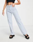 Dr Denim Moxy Straight Sky High Jeans In Light Wash Blue