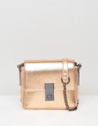 Faith Metallic Twist Lock Mini Crossbody Bag - Gold
