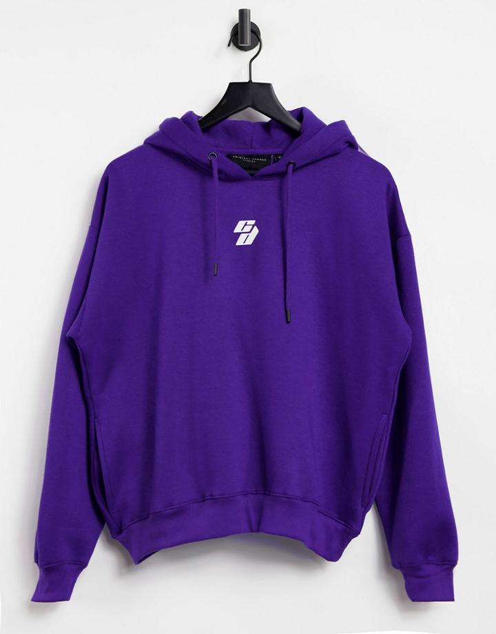Criminal Damage Oversized Hoodie In Purple