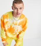 Collusion Sweatshirt In Orange Tie Dye