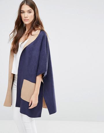 Jayley Suedette Reversable Poncho