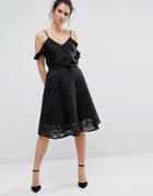 Tfnc Lace Midi Skirt - Black