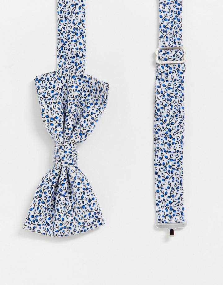 Original Penguin Ditsy Floral Bow Tie-blue