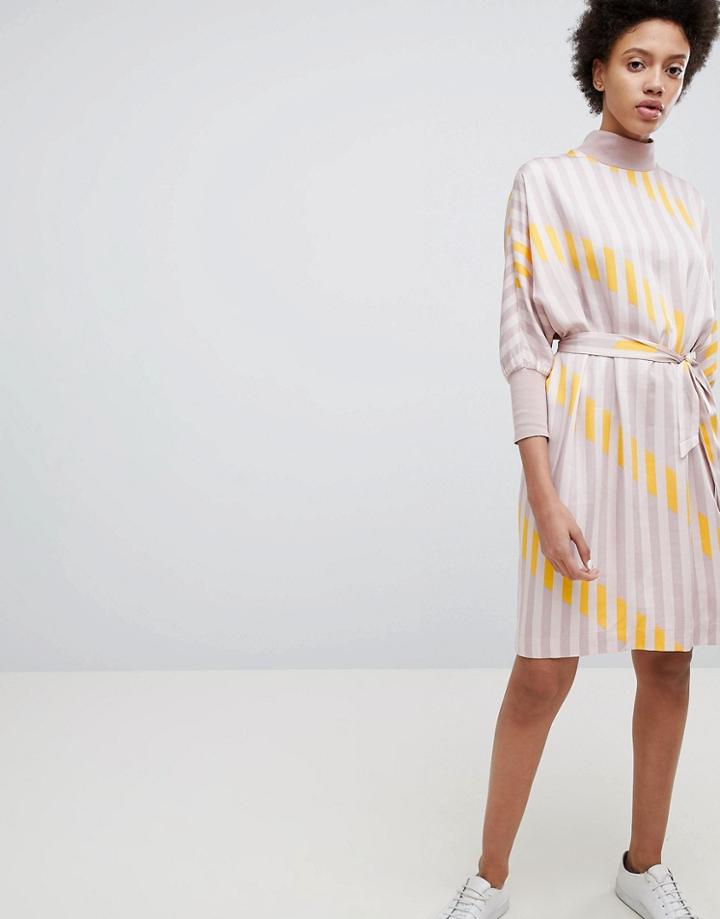 Selected Stripe Printed Shift Dress - Multi
