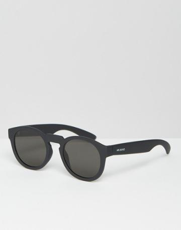 Mr. Boho Sunglasses Noord With Flat Lenses Made In Italy - Black