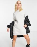 Pull & Bear Oversized Sweat Dress In Gray