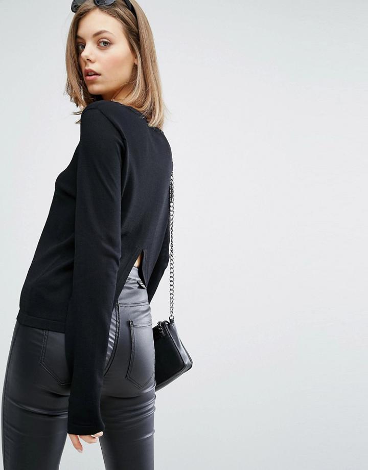 Dr Denim Everly Fine Knit Split Hem Sweater - Gray