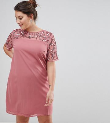 Lovedrobe Luxe Embellished Shift Dress - Pink