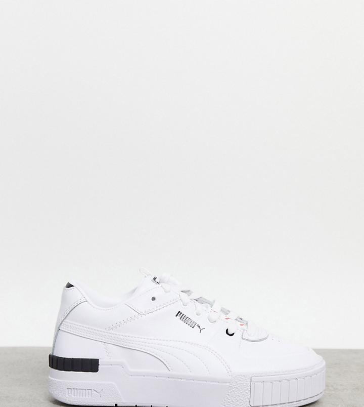 Puma Cali Sport Repeat Cat Sneakers In White And Black- Exclusive To Asos