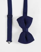 Asos Design Knitted Bow Tie In Navy