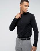 Threadbare Premium Jersey Slim Fit Shirt - Black