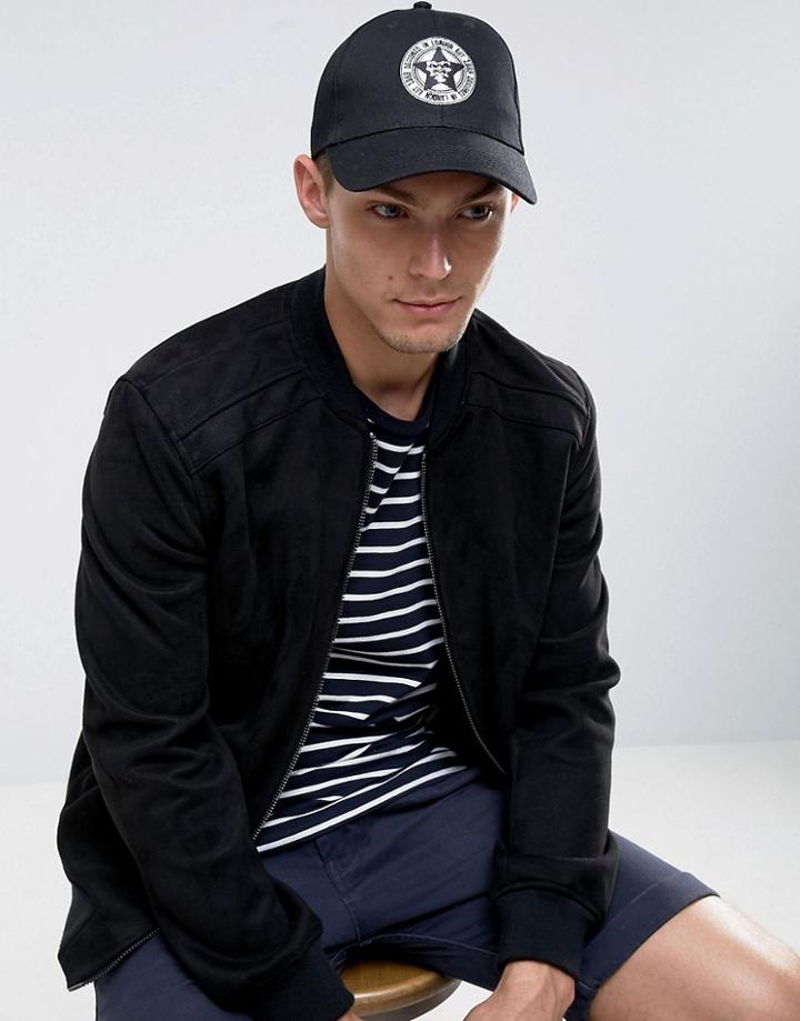 New Look Cap With Motif In Black - Black