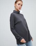 New Look Brushed Roll Neck Top - Gray