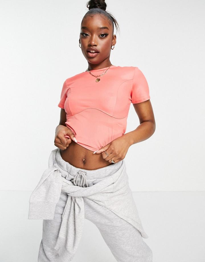 Fila Logo Crop Top In Pink