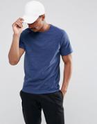 Selected Homme T-shirt With Raglan Sleeve In Slub Cotton - Navy