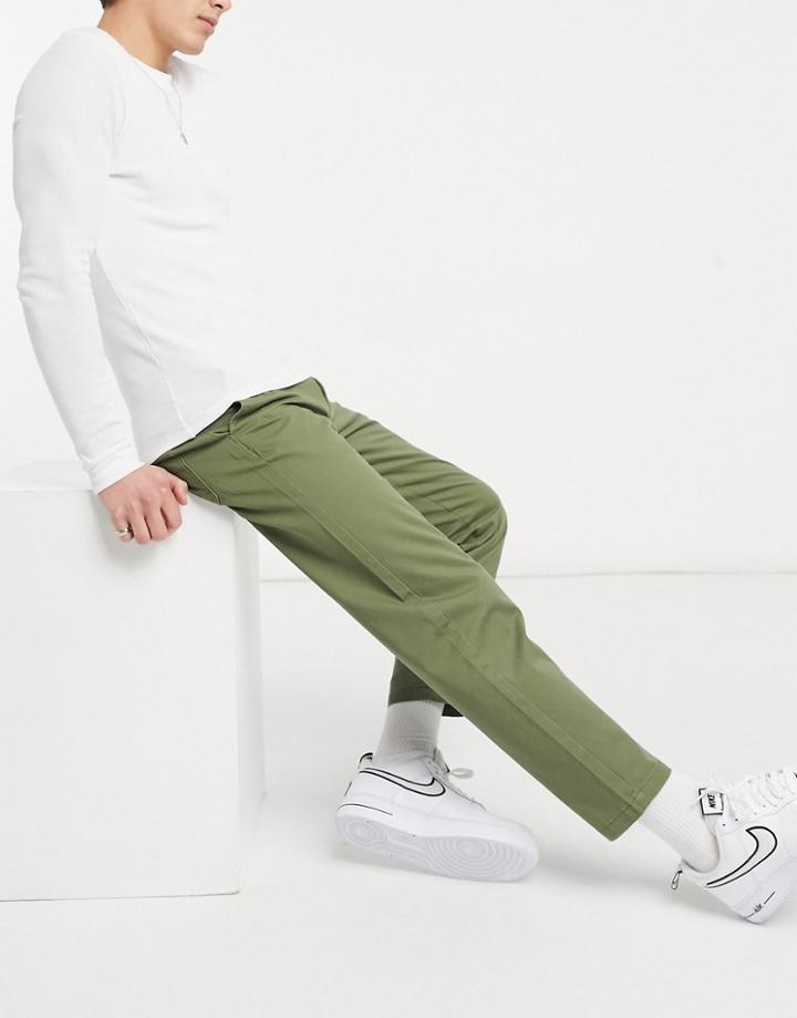 New Look Original Fit Chino Pants In Khaki-green