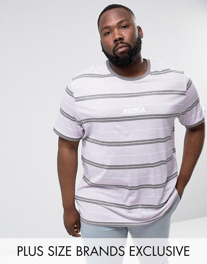 Puma Plus Retro Stripe T-shirt In Purple Exclusive To Asos 57658602 - Purple