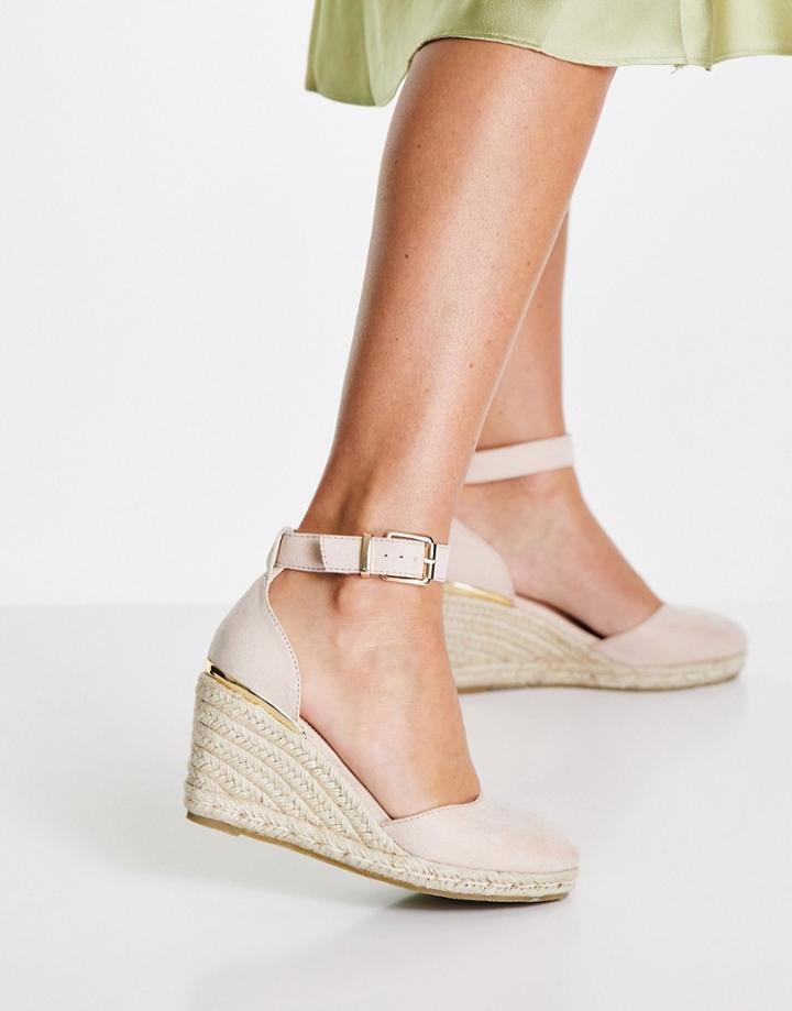 Truffle Collection Espadrille Wedges In Beige-neutral