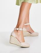 Truffle Collection Espadrille Wedges In Beige-neutral