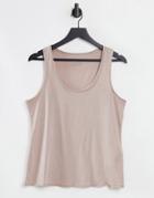 Allsaints Emelyn Tonic Scoop Neck Tank Top In Taupe-black