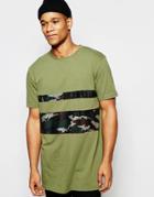 Kubban Block Longline Camo Calibri T-shirt - Green