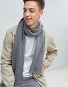 Lyle & Scott Ribbed Lambswool Scarf In Gray - Gray