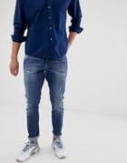G-star D-staq 3d Zip Slim Fit Mid Wash Jeans - Blue