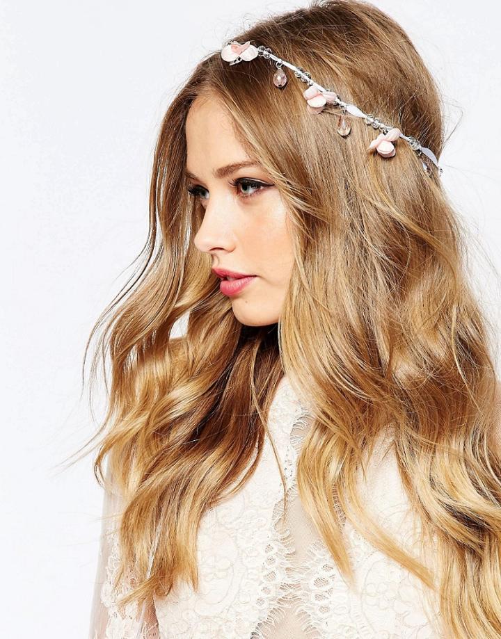 Asos Wedding Flower Bead Hair Tie - Multi