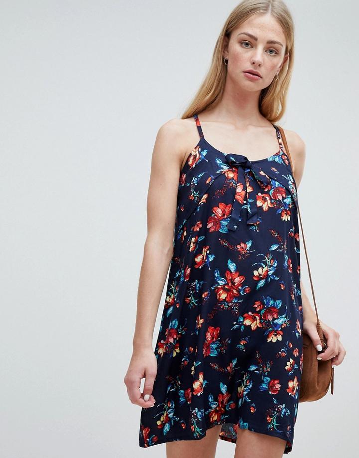 Brave Soul Primrose Print Cami Dress - Blue