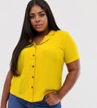 Junarose Linen Boxy Shirt-yellow