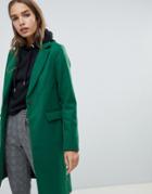 New Look Tailored Coat In Green - Green