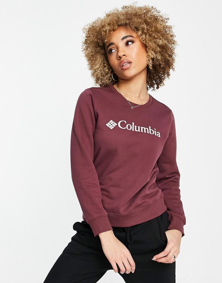 Columbia Logo Sweatshirt In Burgundy-red