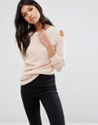 Vila Cold Shoulder Sweater - Pink