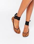 London Rebel Tie Up Ballerina - Multi