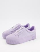 Asos Design Dekko Lace Up Sneakers In Lilac-purple