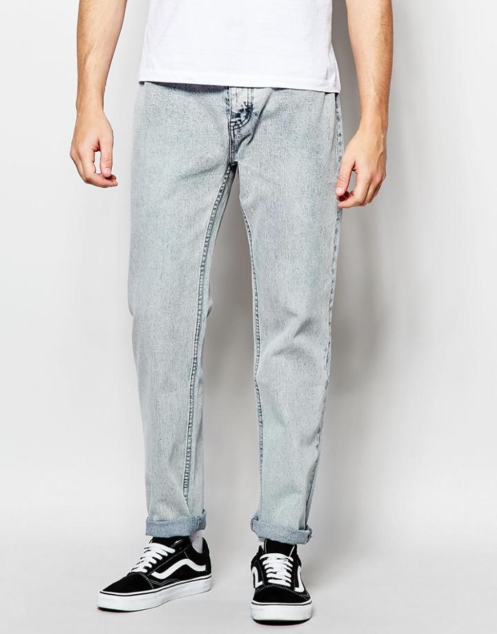 Cheap Monday Jeans Work Denim Tapered Fit Stone Gray Light Wash - Stone Gray