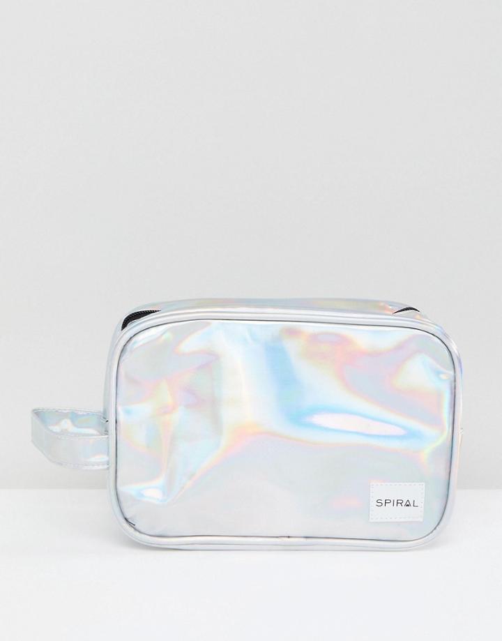 Spiral Silver Rave Toiletry Bag - Silver