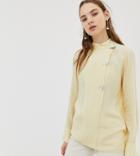 Mango Asymmetric Collar Fasten Blouse In Yellow