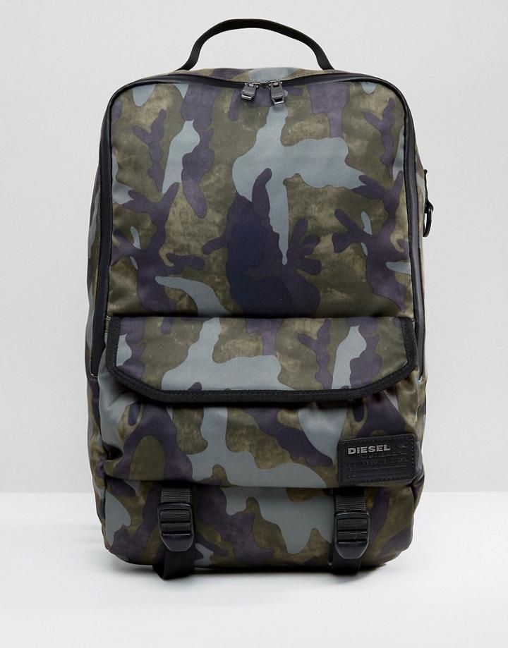 Diesel Backpack In Camo - Black